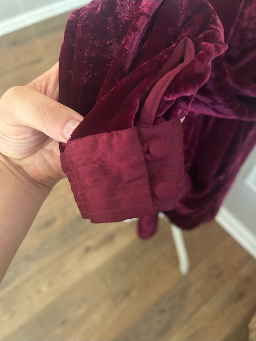 Free People Choose Me Velvet Mini Dress in Burgundy - Picture 5 of 12